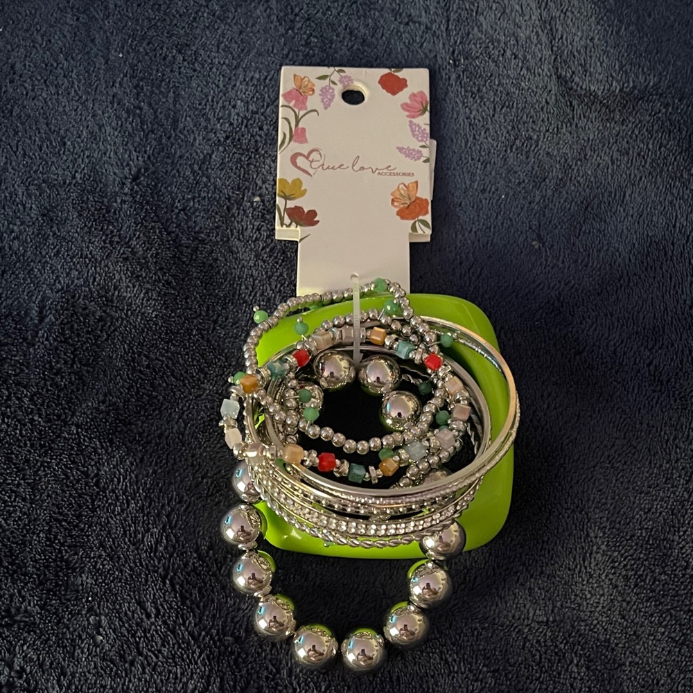 True Love Silver, Green and Multicolor Bracelet Collection